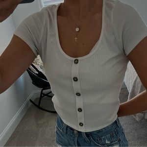 WHITE FAUX BOTTOM CROP TOP